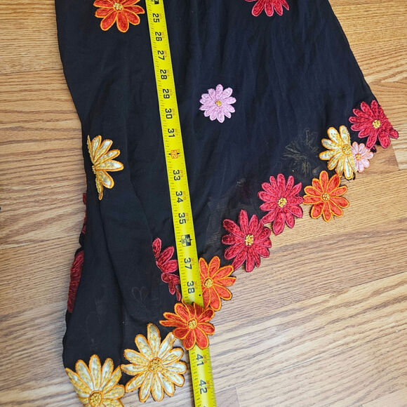 Y2K Silk Asymmetrical Bias Cut Floral Dress Sue Wong - Picture 6 of 9